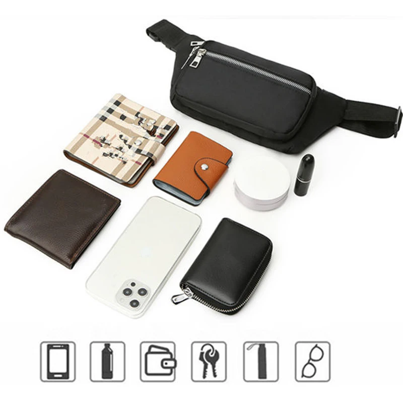 多機能ウエストバッグ、チェストバッグ、クロスボディバッグ、ジッパー開閉式、スポーツベストのフロントポケット付き、ハイキングや日常使いに