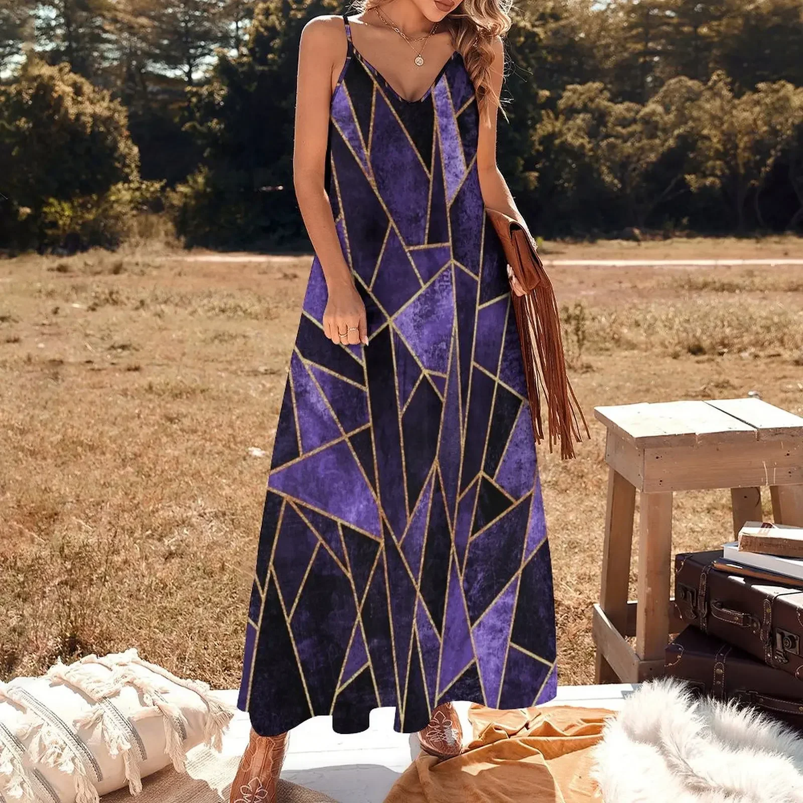 Shattered Amethyst Sleeveless Dress Cocktail of dresses clothes for women Dress