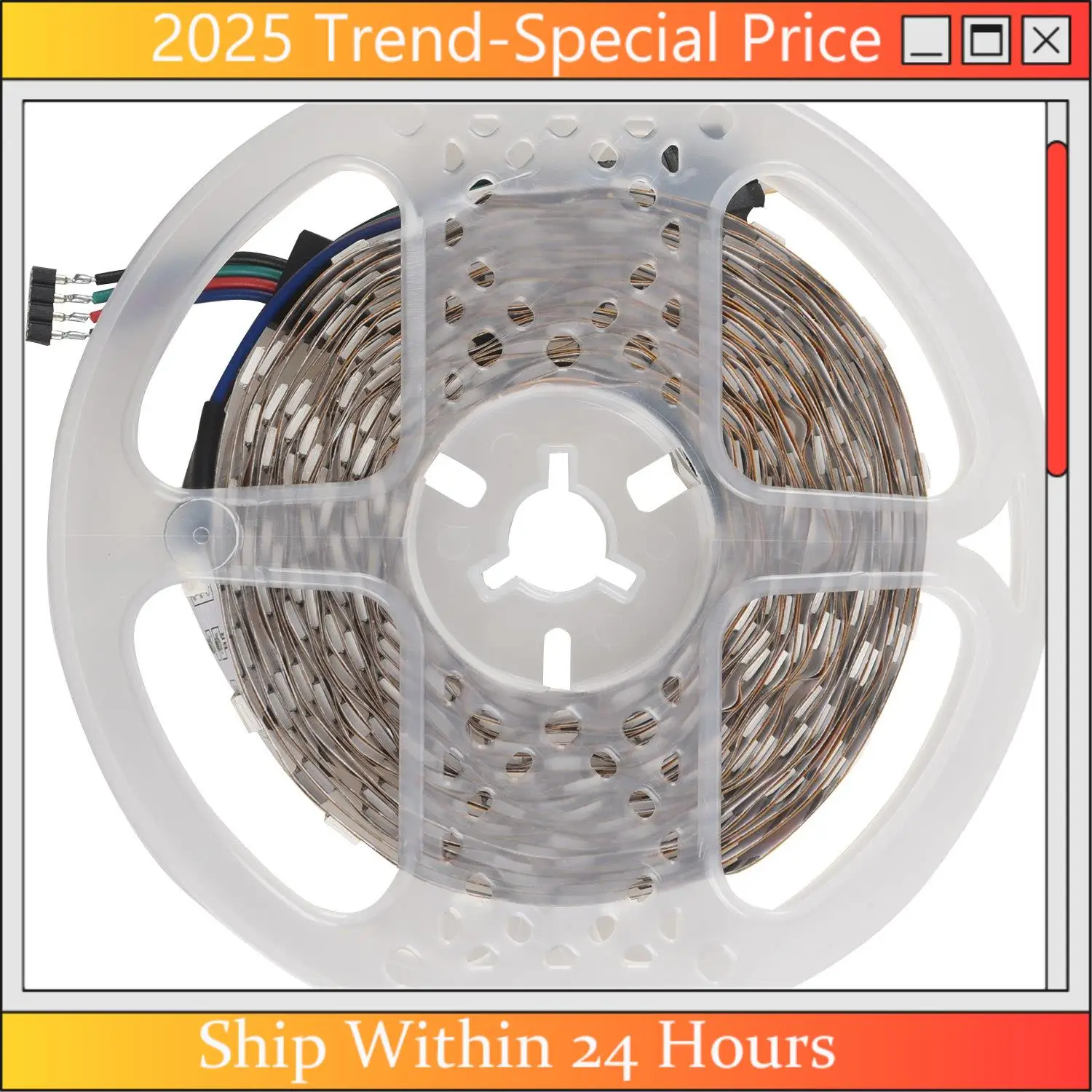AA64 1 Buah Pengendali Jarak Jauh Kotak IR 24 Tombol & 1 Buah Strip Lampu Fleksibel LED 5M RGB 300 5050