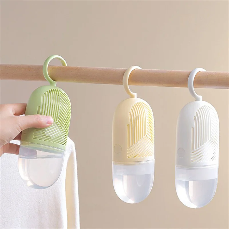 Clothes Dehumidification Box Reusable Hanging Dehumidifier Packs Anti-Mold with Water Collector&Hook for Wardrobe Closet Cabinet