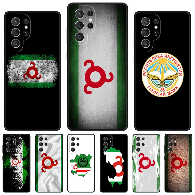 Ingushetia Flag phone case For Samsung Galaxy S24 S23 S22 Ultra Note 10 20 Plus S8 S9 S10 S20 S21 FE Cover