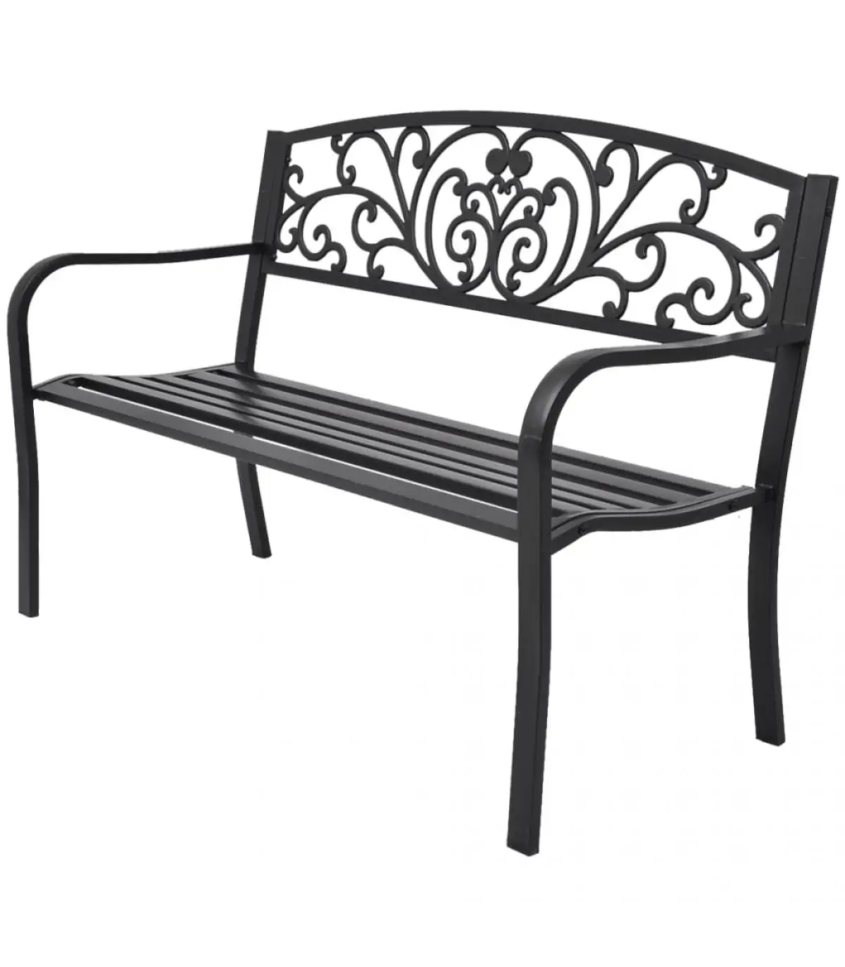 Garden benches cast iron garden bench black 127 cm