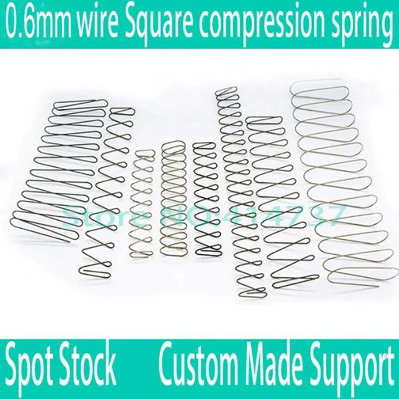 

2pcs Carbon steel 0.6mm wire Square compression spring micro spring compression spring pressure spring