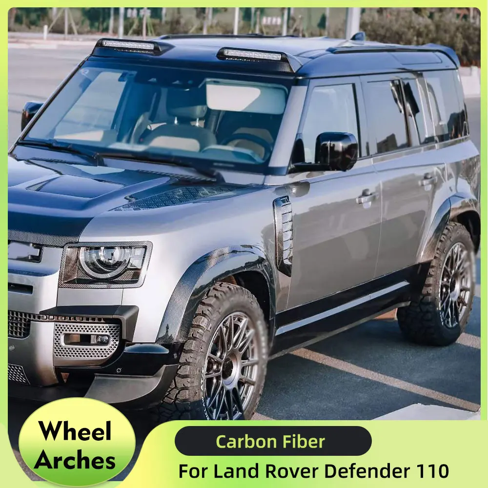 

Carbon Fiber Wheel Eyebrow Protector Mudguards For Land Rover Defender 90/110 2020-2023 Wheel Arches Decorative Cover Trim