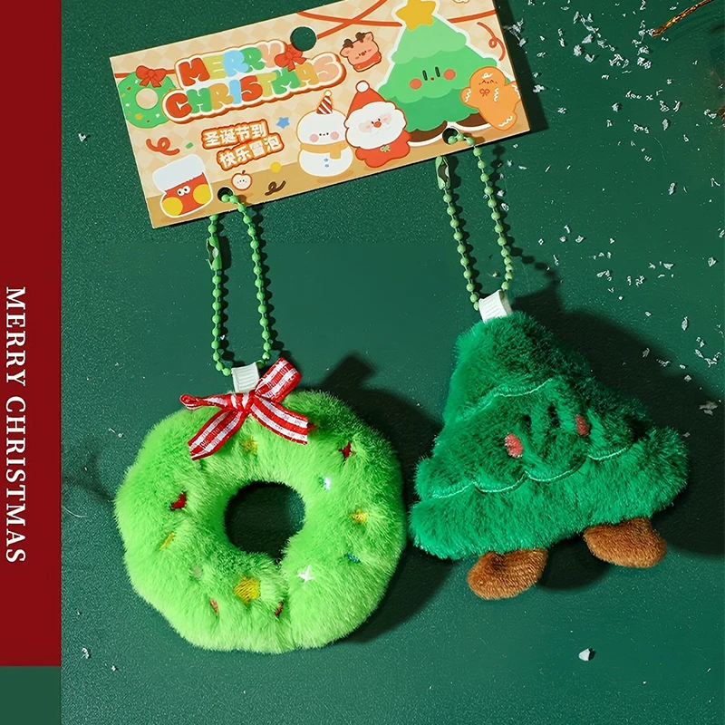 لطيف ألعاب من نسيج مخملي عيد الميلاد الديكور شجرة عيد الميلاد المعلقات سانتا كلوز عروسة كارتون أفخم المفاتيح عيد الميلاد حزب زخرفة اللعب #6