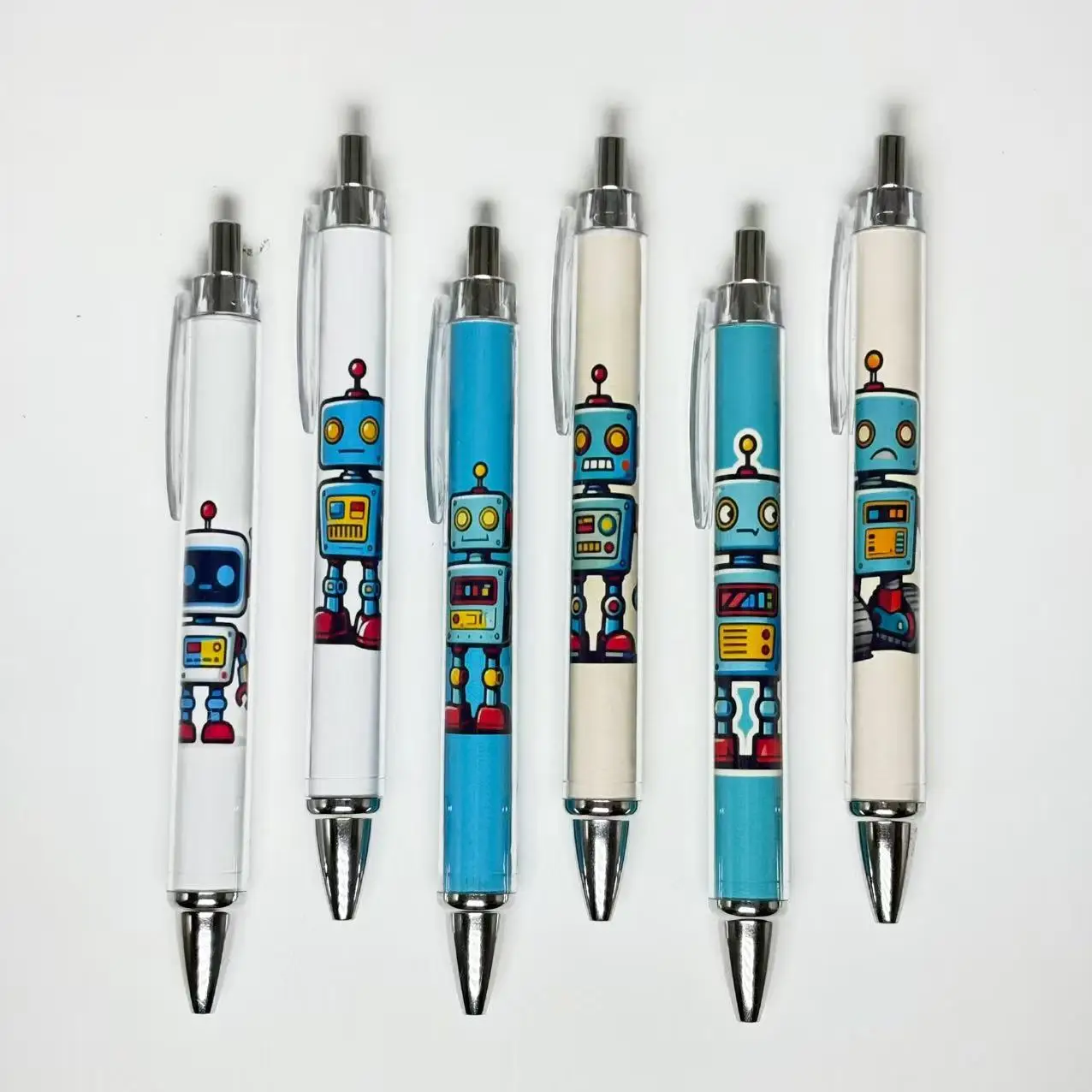 8pcs/15pcs 창의적인 기계 테마 볼펜 로봇 시리즈 볼펜 학생용 필기구