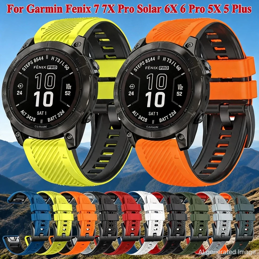 26mm 22mm Quickfit Uhrenarmband für Garmin Fenix 7X 7 Pro Solar Fenix 6 6X Pro Sapphire 5X 5 Plus Silikon-Armband