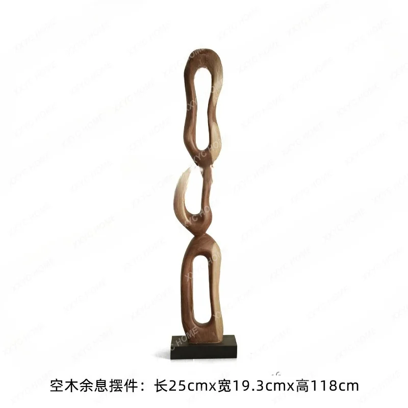 

abstract art solid wood sculpture large ornament, hotel living room entrance floor decoration