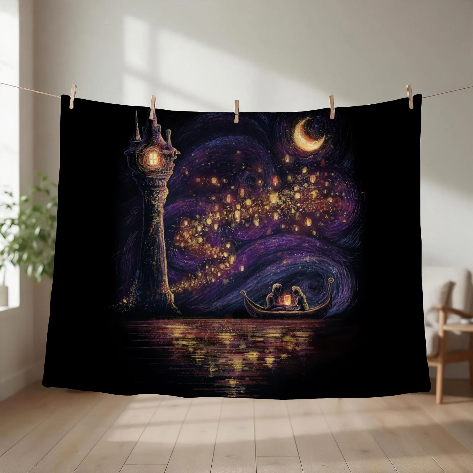 Lanterns Of Hope Throw Blanket couch cozy soft plush fuzzy picnic outdoor blanket