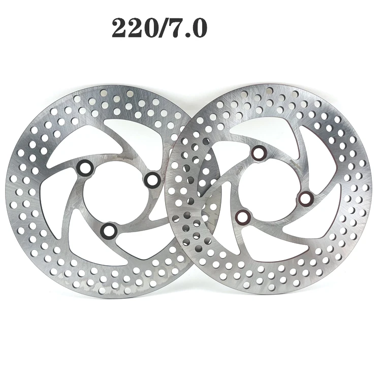 220mm 3 Hole Brake Disc Hole Spacing 70mm, Stainless Steel Front Rear Rotor Disks for Universal Motorcycle Scooter Dirt Bike ATV