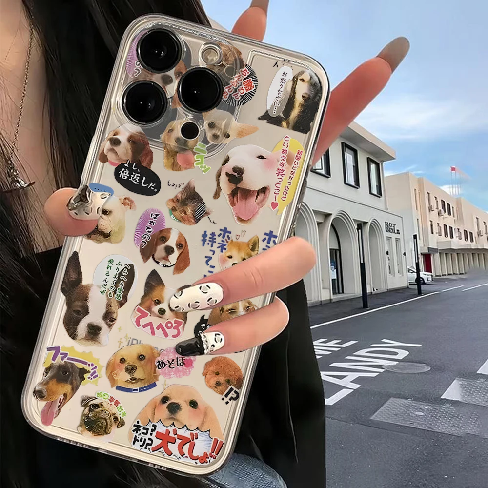Lmmcjj Rabbit Bunny Clmj Cat Dog Phone Case For iPhone 16 15 14 13 12 11 Mini Pro Max X XR XSMax 7 8 Plus SE20 Transparent Cover