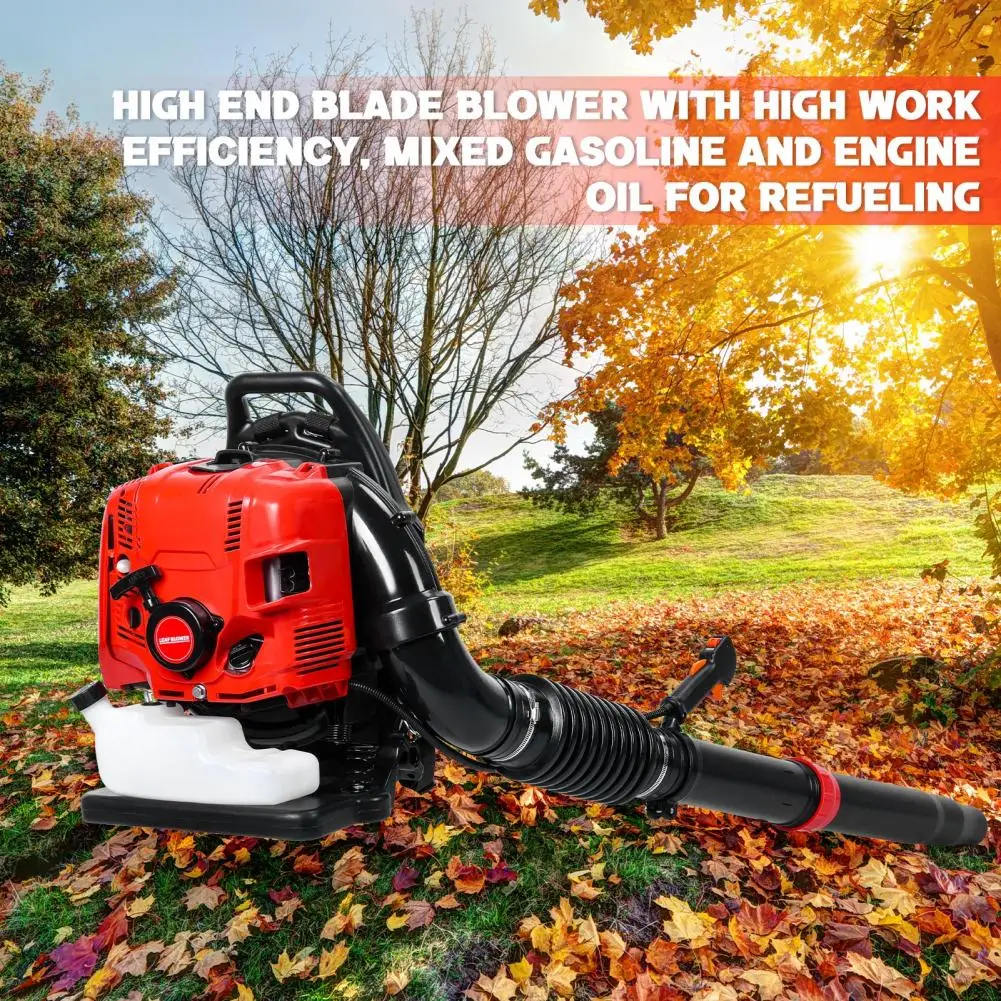 Backpack Gas Leaf Blower, 75.6CC 4-Stroke , Snow Blower, Up To 900 CFM And 210 MPH, Variable Speed, Cruise Control (Red)