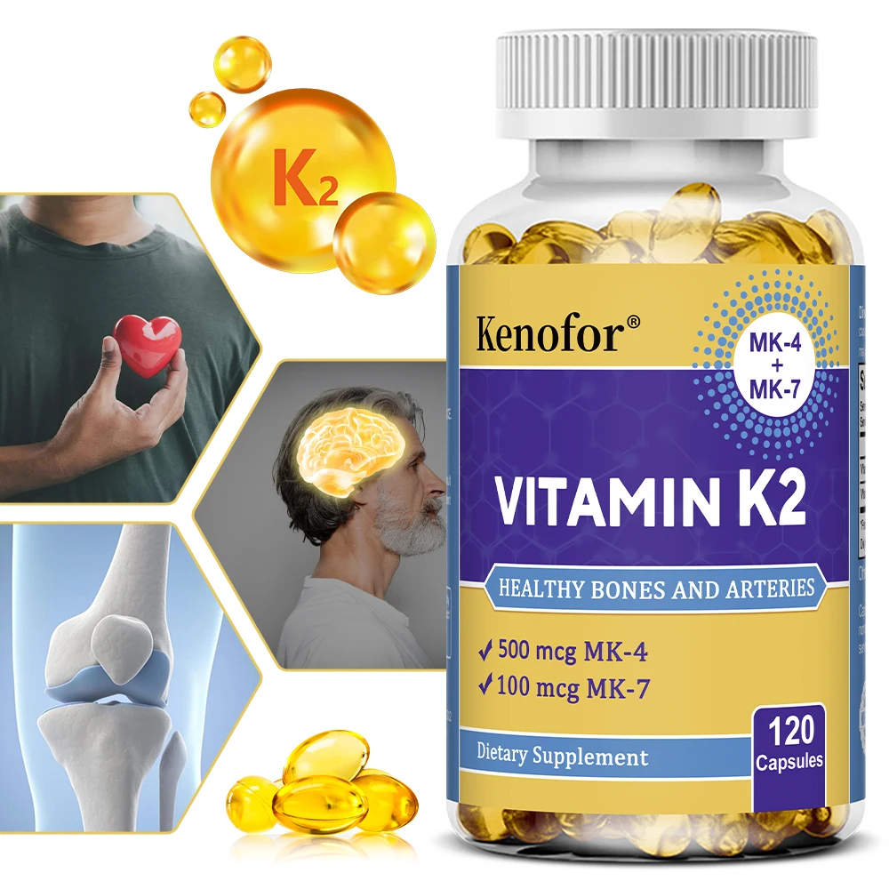 

Vitamin K2 Supplement Capsules, MK-7 & MK-4, Promote Bone, Joint Health, Metabolism and Immunomodulation - Non-GMO