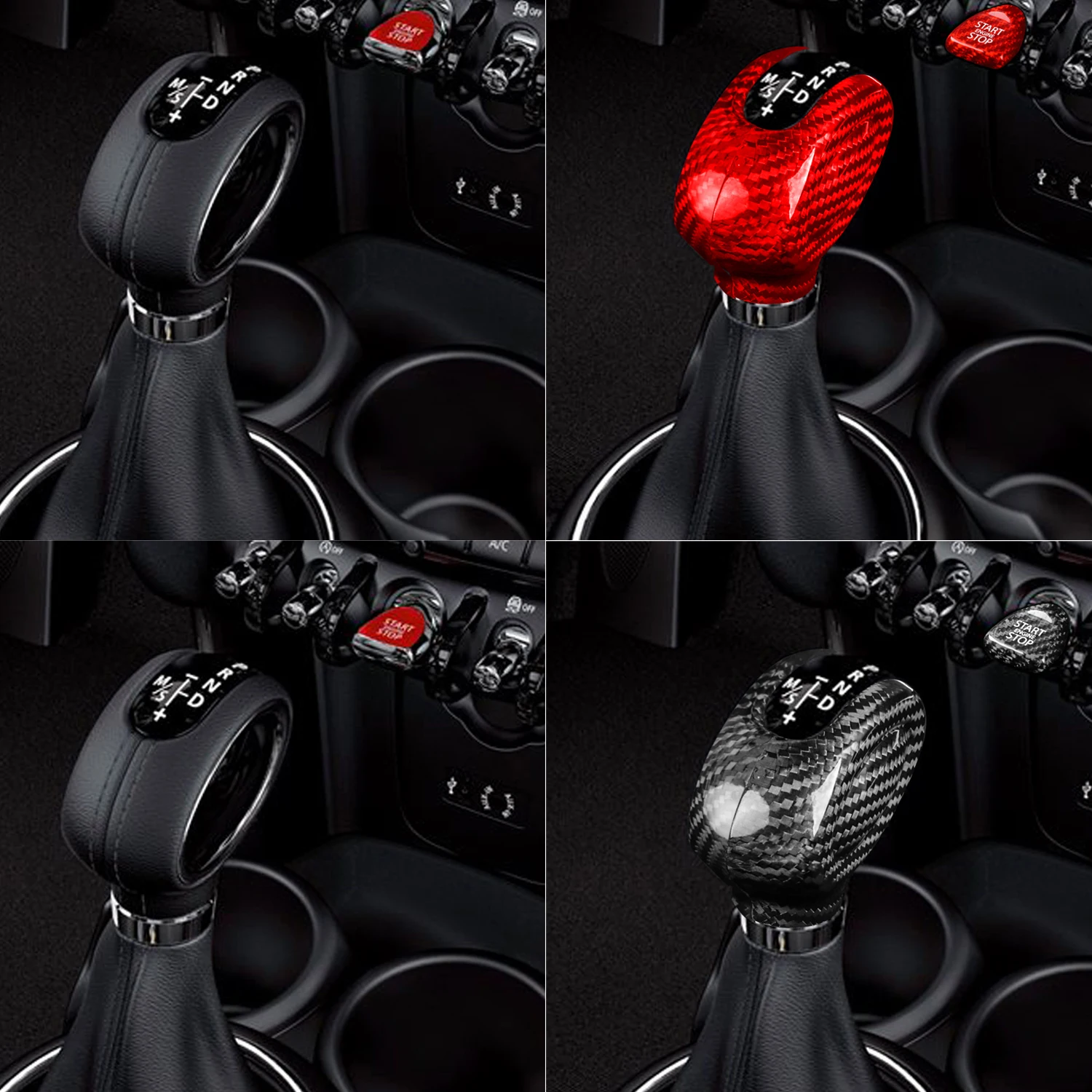 New Real Carbon Fiber for Mini Cooper F54 F55 F56 F57 F60 Countryman Accessories Interior Trim Car Gear Shift Knob Cover