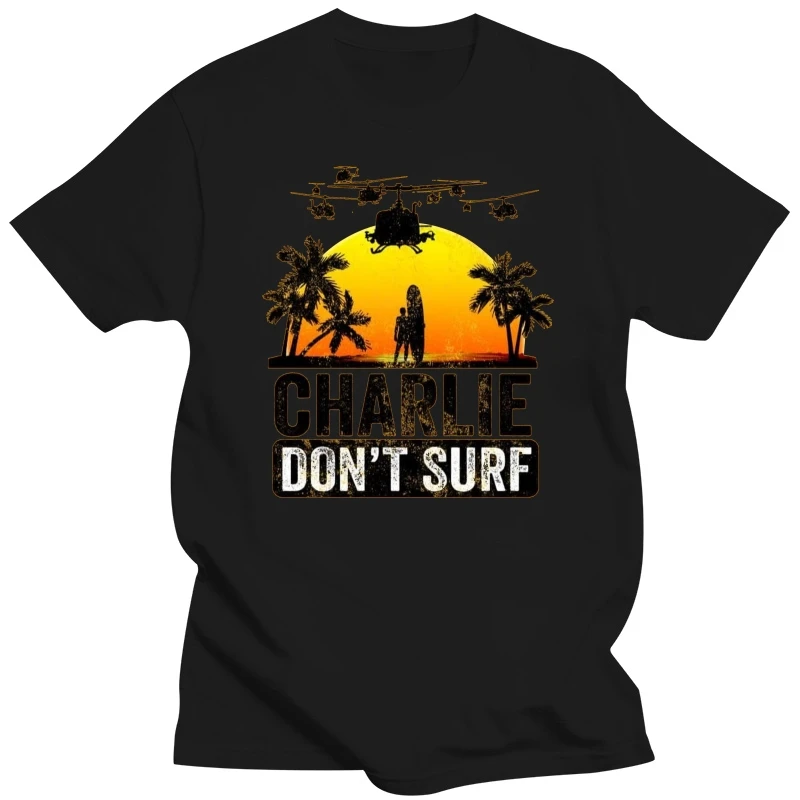 Charlie Dont Surf Apocalypse Now Film Movie T-Shirt Mens 2018 fashion Short Sleeve Brand T Shirt O-Neck 100%cotton T-Shirt Tops