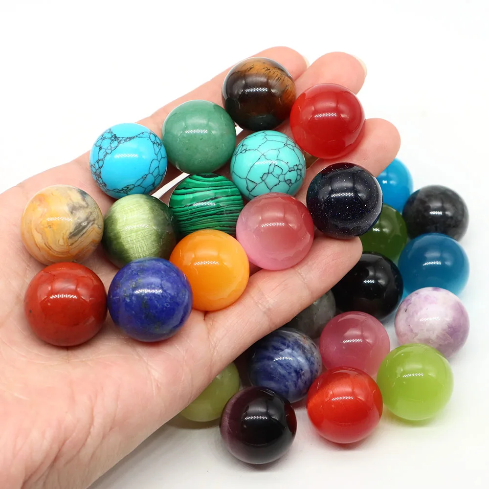 20mm Natural Stone Sphere Amethyst Rose Quartz Healing Crystal Ball Minerals Polished Gemstone Globe Specimen Home Decor Gifts