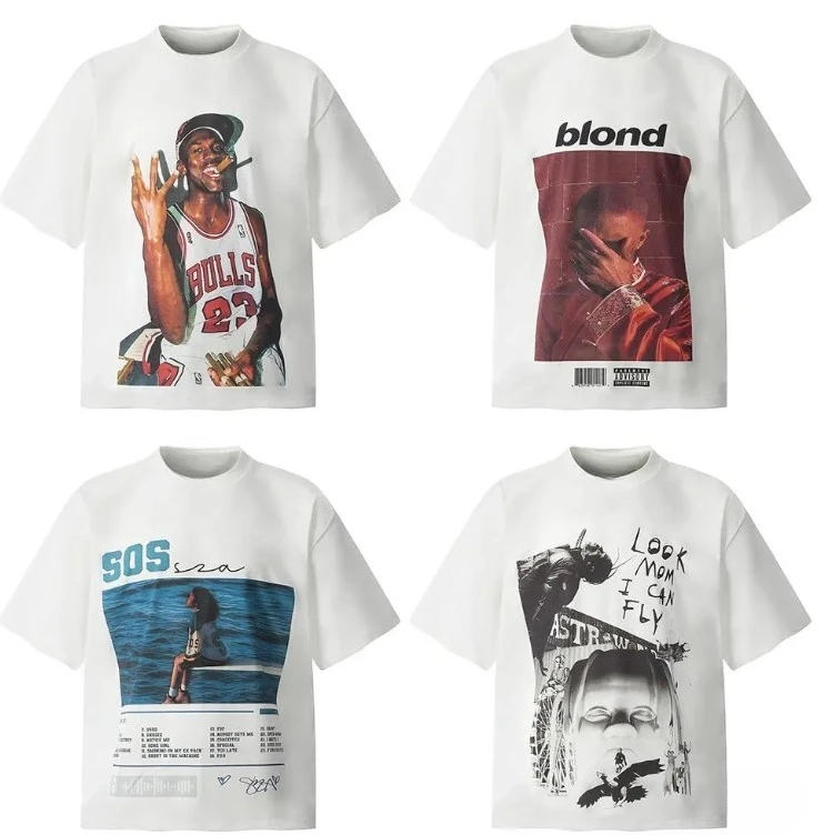 

American Trendy Brand No. 23 Scott Joint Frank Oshen Solana Versatile Trendy High Street Men's and Women's Short-sleeved T-shirt