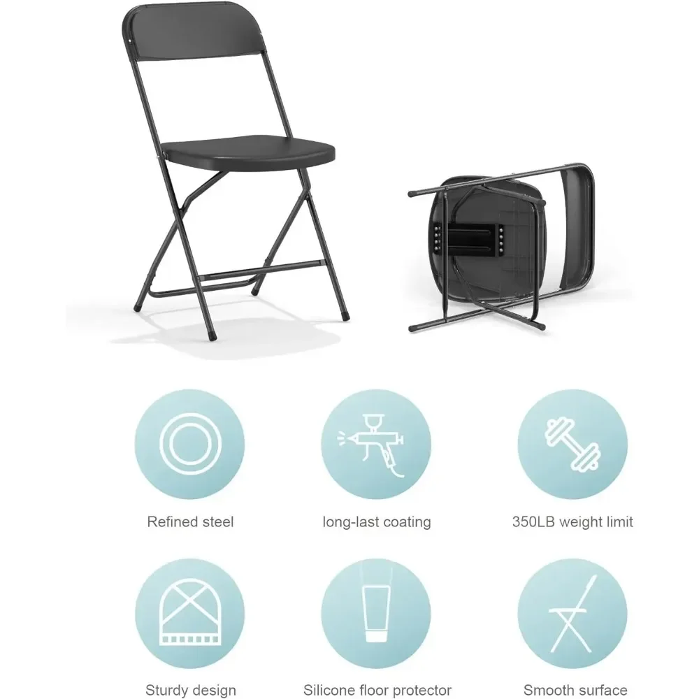 Foldable Folding Chairs Plastic Outdoor/Indoor 650LB Weight Limit