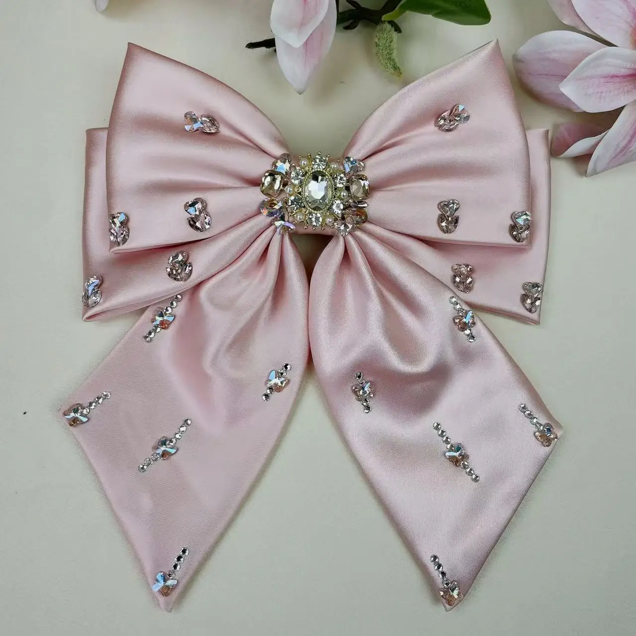 شريط كوري جديد بطبقة مزدوجة مليء دبوس شعر على شكل فيونكة ماسية، إكسسوارات شعر حلوة ولطيفة، مشبك ربيعي للأميرة #5