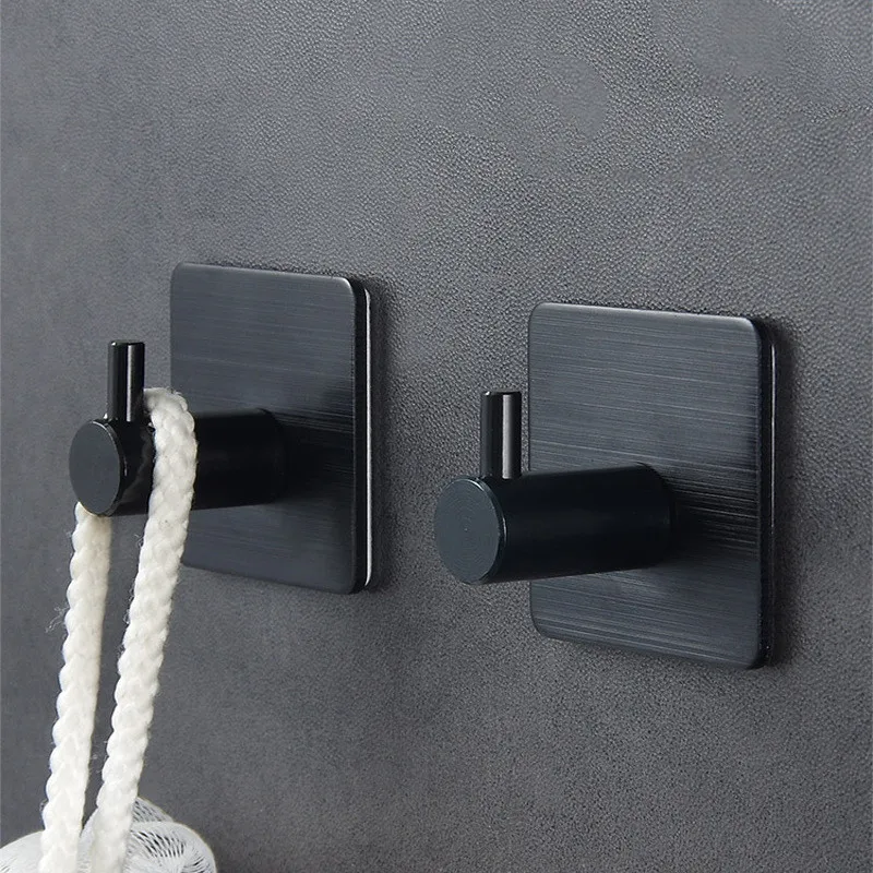 1 PCS Aluminum Alloy Adhesive Clothes Hange Bags Key Rack Kitchen Towel Hanger Hanging Hooks Door Hook Bathroom Accessories