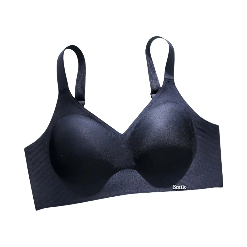 حمالة صدر بدون خياطة بحروف إنجليزية مقاومة للصدمات بدون أثر للنساء ملابس داخلية جيلي بلون سادة حمالة صدر لاسلكية عميقة على شكل حرف V للجري