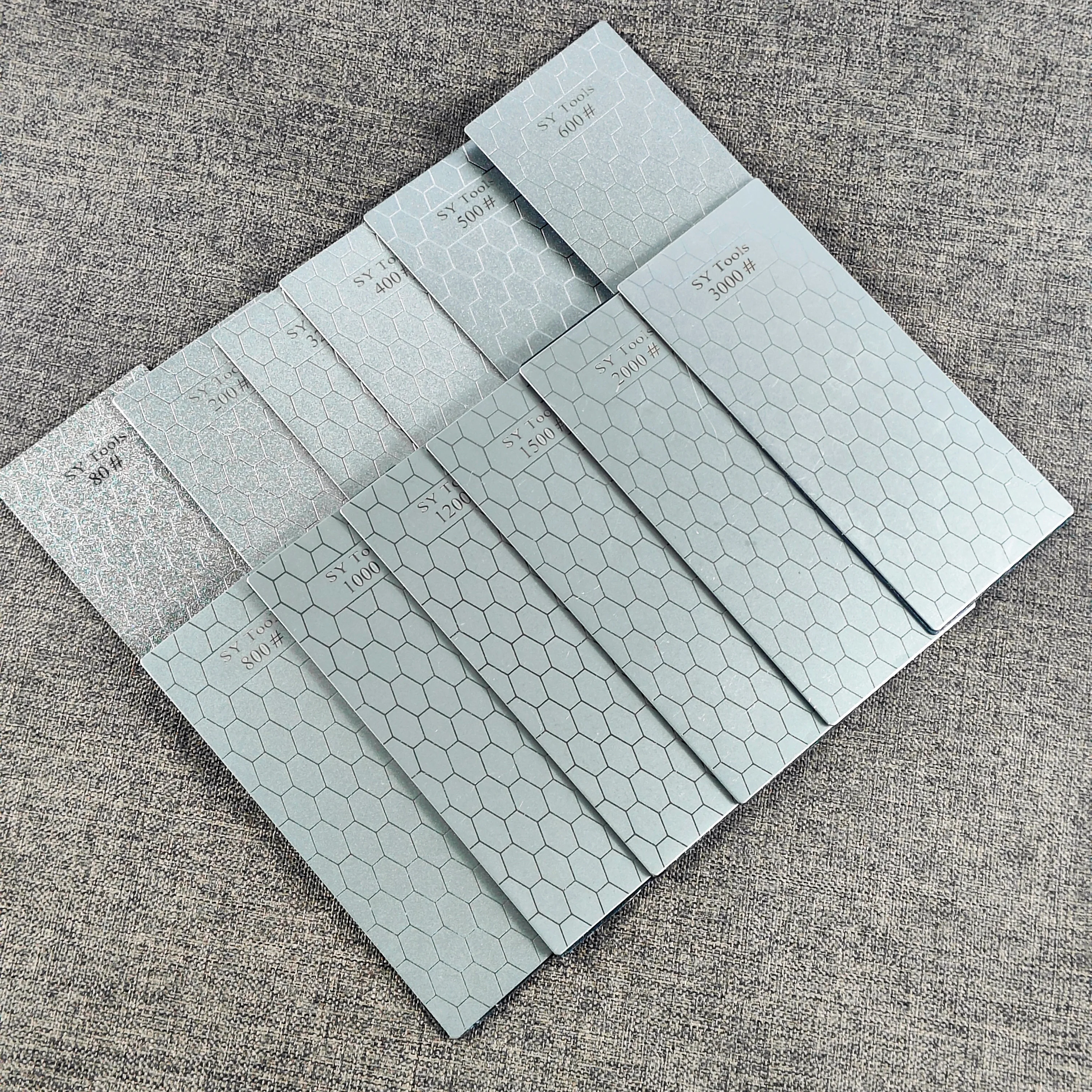 1pc Knife Sharpening Stone Kitchen Household Knife Diamond Knife Sharpener With Honeycomb Pattern 80#-3000#