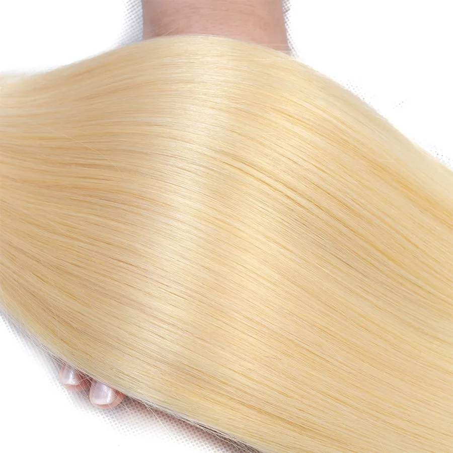 Mèches Brésiliennes Naturelles Remy Lisses, Blond Miel, 28 30 32 Pouces, Extension de Cheveux, 1/3/4, 613, pour Femme