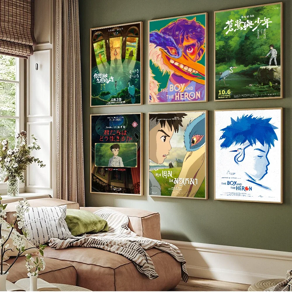 The Boy and The Heron DIY Sticky Poster Whitepaper Prints Posters Artwork Nordic Home Decor