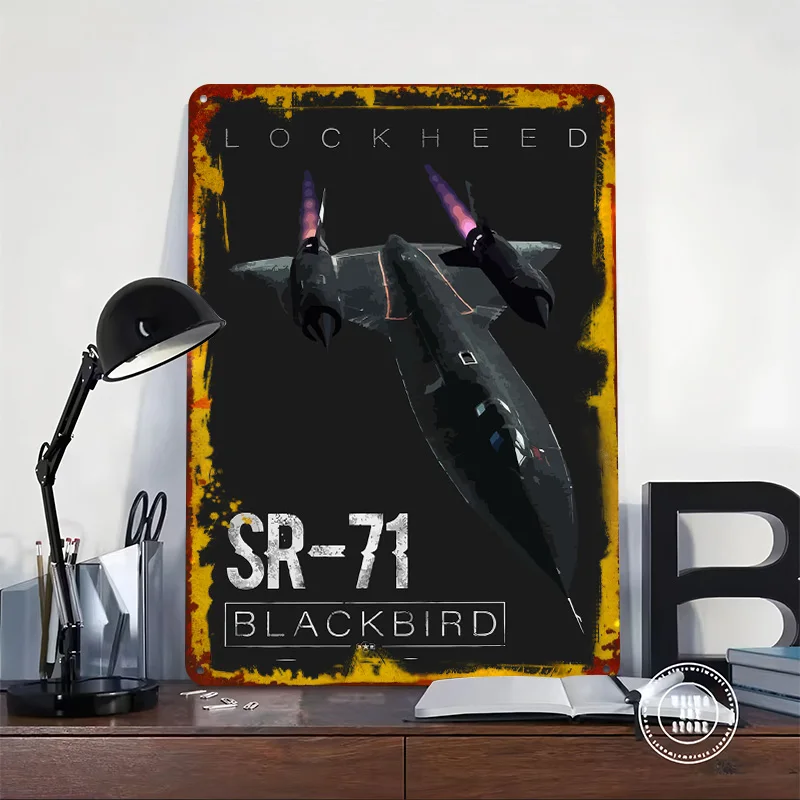 Lockheed SR-71 Printed Poster Customized Wall Art Retro Vintage Metal Tin Signs for Room Decorations House Decor Bar Accessories