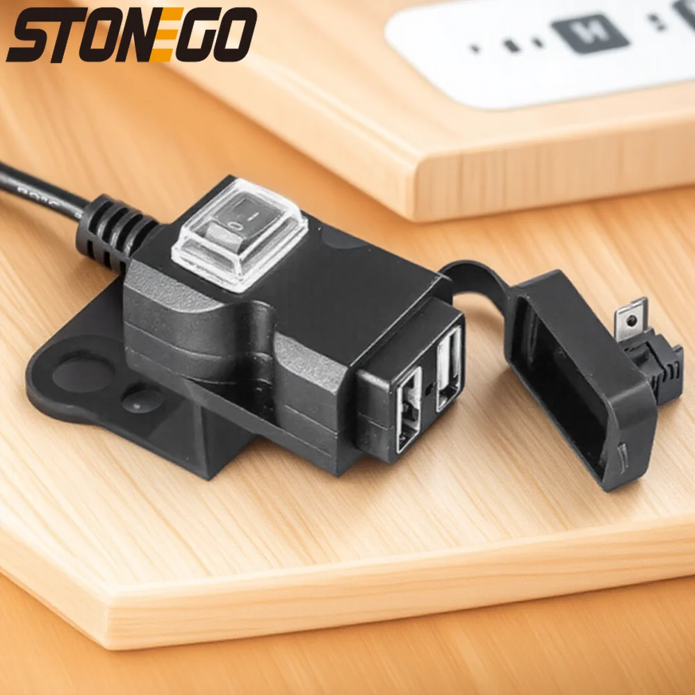 

Dual USB Waterproof Motorcycle Charger Adapter 9-24V 9-90V Power Supply Socket for Phone Mobile Device
