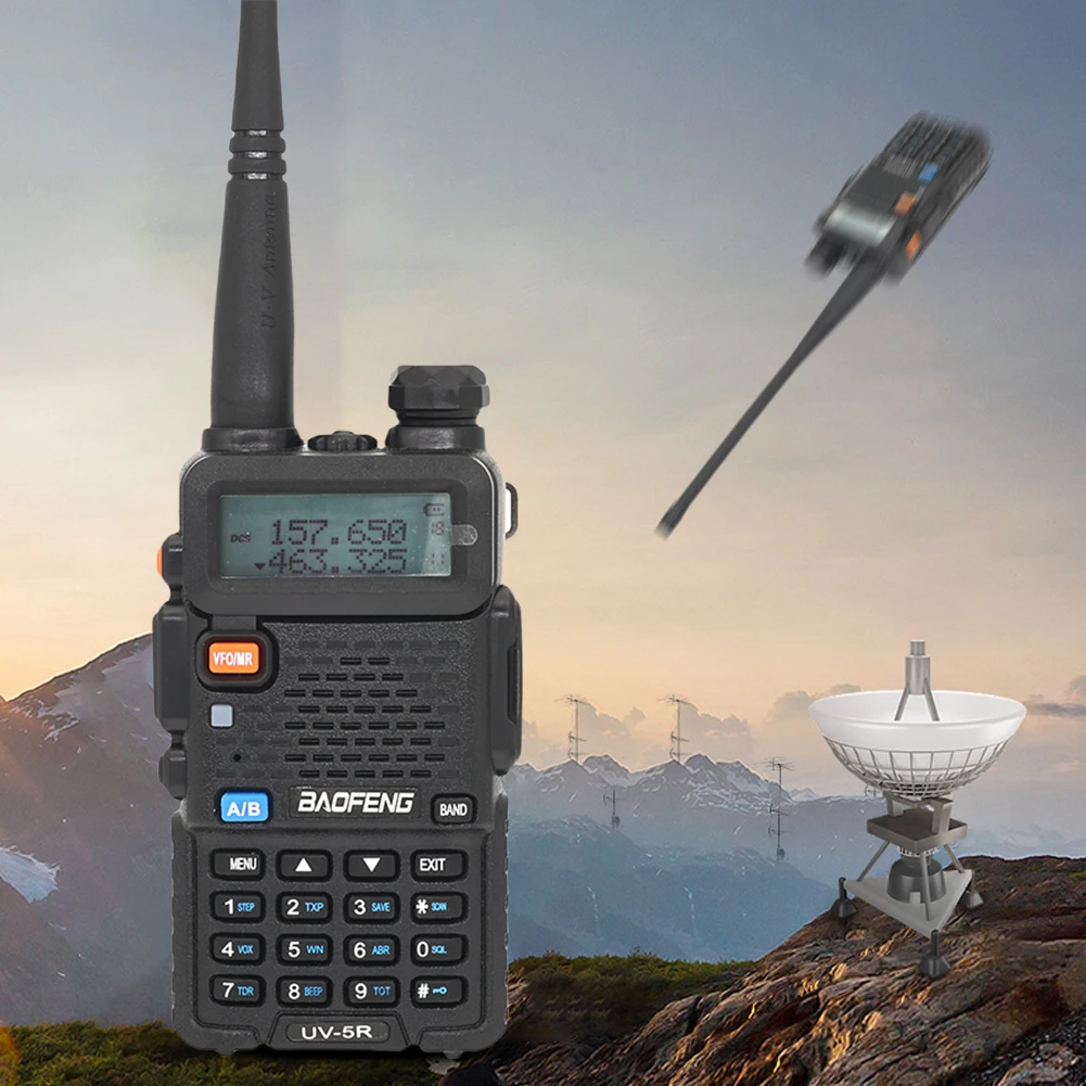 Baofeng UV-5R Rádio em dois sentidos de banda dupla VHF/UHF 136-174MHz e 400-520MHz 5W Rádios presunto de longo alcance Rádio bidirecional