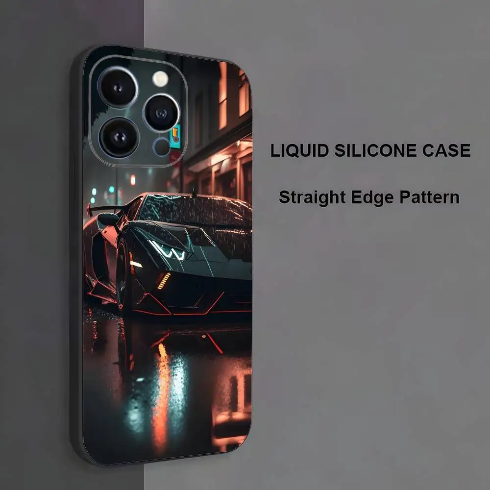 حافظة هاتف Cars-L-Lamborghinis-S لهاتف iPhone 17,16,15,14,13,12,11,Pro Max,XS,X,XR,SE,Mini,8,7,غطاء أسود من السيليكون الناعم