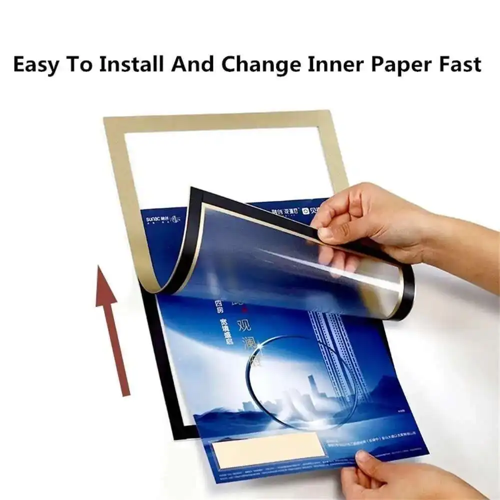 

A4 Magnetic Self-adhesive Picture Photo Pocket Frames For Refrigerator Note Schedule Holder Document Poster Certificate Frame