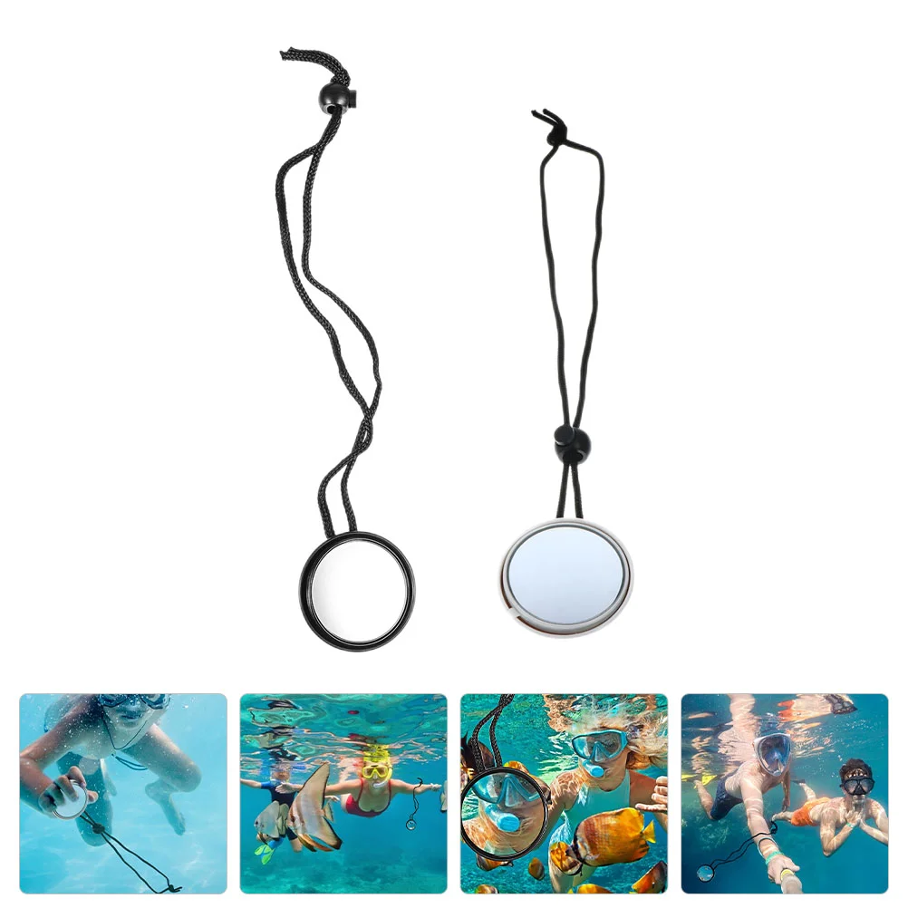 2 Pcs Diving Gear Mirror Equipment Safety Rearview Underwater Portable Scuba Supply Man