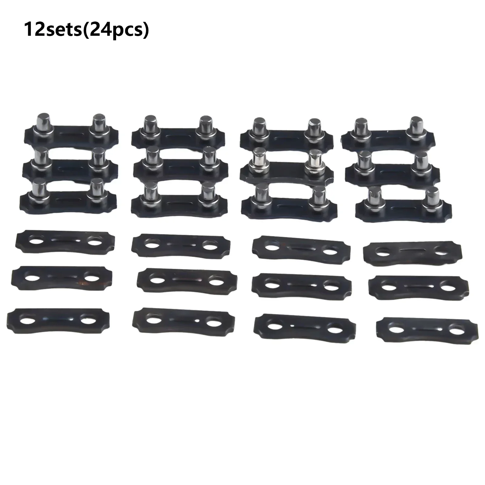 12 Sets Heavy Duty Chainsaw Chain Repair Kit Drive Links Part 3/8LP Pitch - 0.050 Tie Straps Tie Straps Garden Tool Accessories