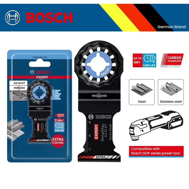 

Лезвие для резки металла Bosch Starlock Expert Metal Max AIZ 32 AIT с твердосплавной технологией, до 50-кратное увеличение срока службы, с дополнительным покрытием