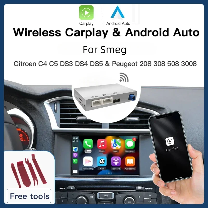 

Wireless Carplay adapter Android Auto For Peugeot&Citroen SMEG 208 308 508 3008 & C4 DS3 DS5 Support Reverse Camera box