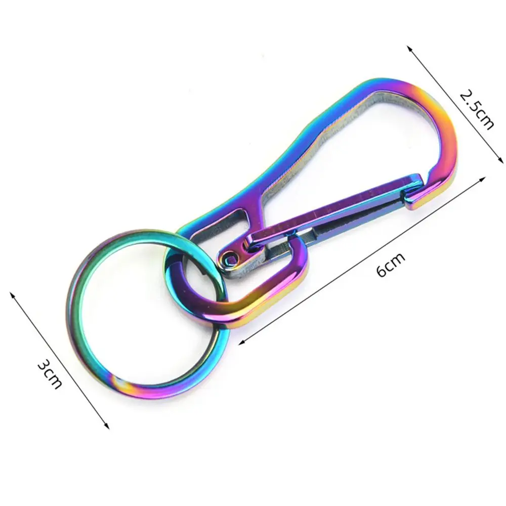 1 PC Titanium Plating Carabiner Camping Clip Outdoor Key Ring Clip Keychain Holder Camping Keyring Hang Buckle Hook Carabiner