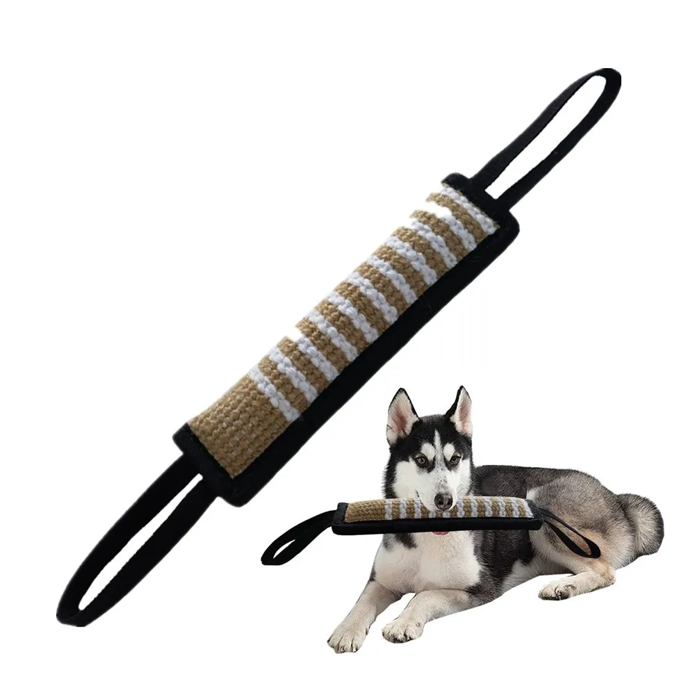 

Dogs Bite Stick Pet Dog Training Toys Two Handles Black Edge Jute Bites Pillow Pet Molar Toys Medium And Large Dogs Bite Target