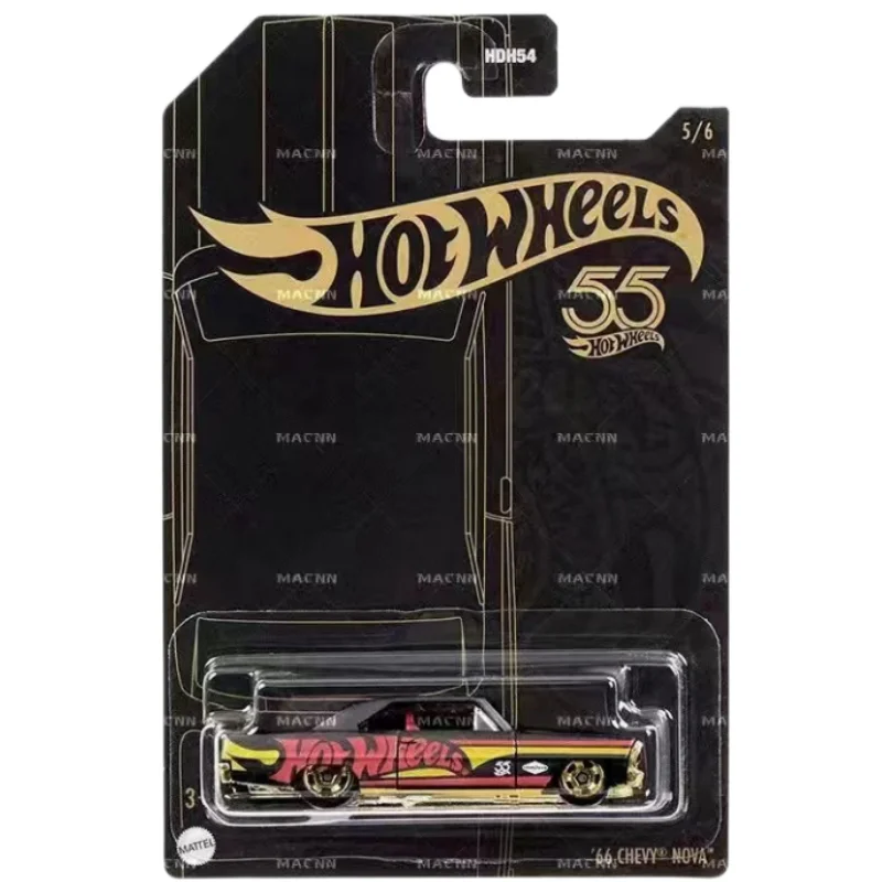 Hot Wheels 55Th Anniversary Black Yellow Series 2023 Bmw Nissan Chevy Nova Dodge Challenger Srt Volkswagen T1 Gtr 1/64 modello di auto