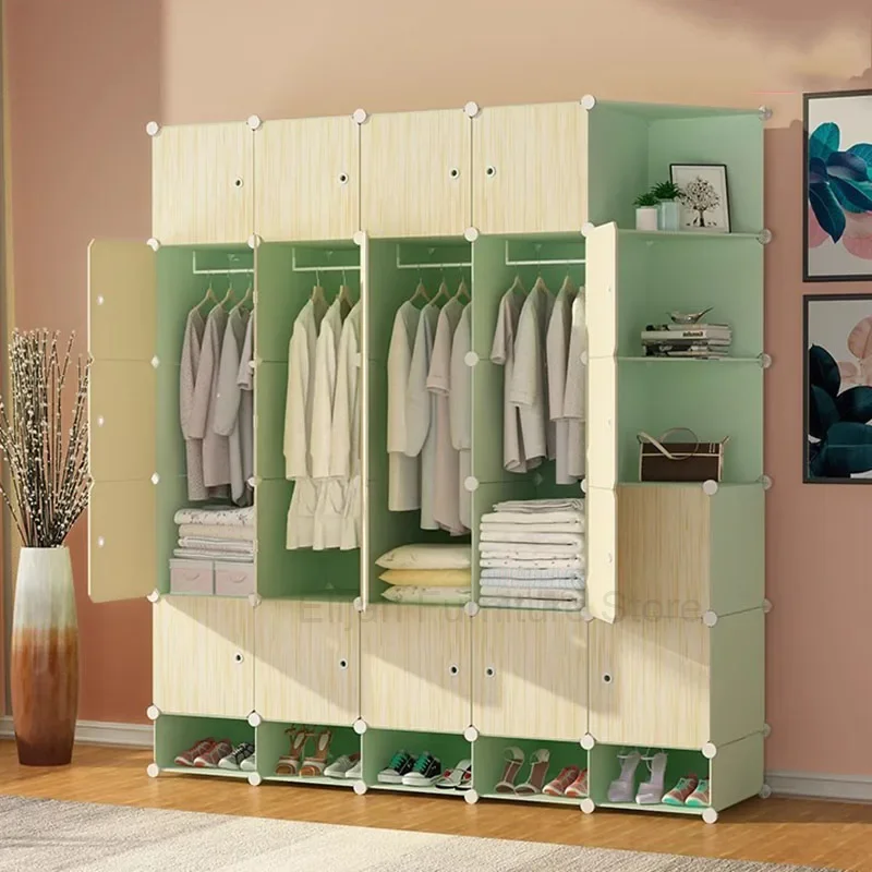 

Simple Modern Wardrobe Bedroom Organizer Storage Clothes Closet Shelf Plastic Nordic Cube Display Ropero Lounge Suite Furniture