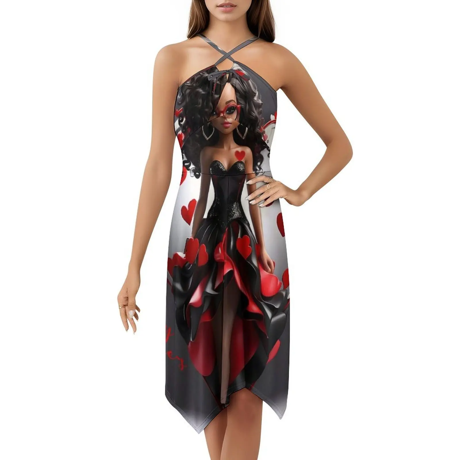 فستان عيد الحب My Love للسيدات الهيب هوب ملابس الشارع الشهير مطبوع عليه رسومات جرافيكية للحفلات والنوادي ملابس عيد الحب ترى ذلك على شكل قلب رومانسي