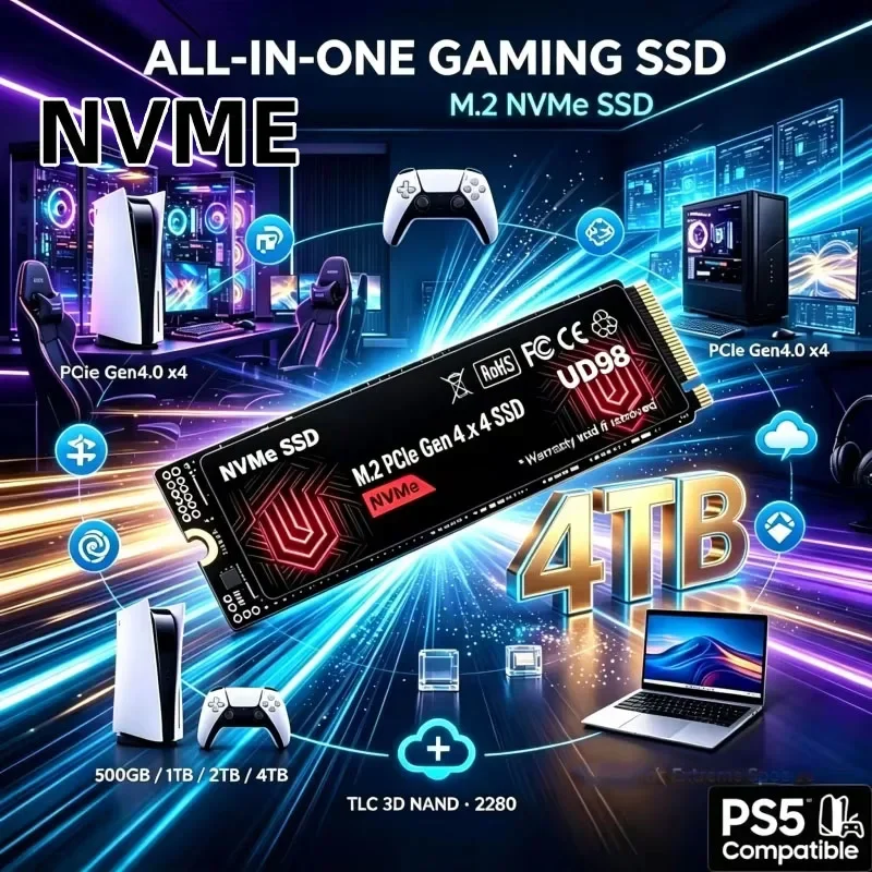 2026 New SSD High Speed PCIe Gen4 NVMe M2 SSD 1TB 2TB 4TB Gaming Drive For PS5 Laptop PC OEM Original