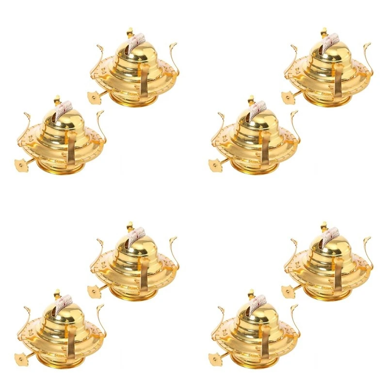 HGHO 8Pcs Oil Lamp Burner For Lamps Oil Lamp Replacement Oil Lamps Parts With Reduction Collar And Cotton Lamp Wick