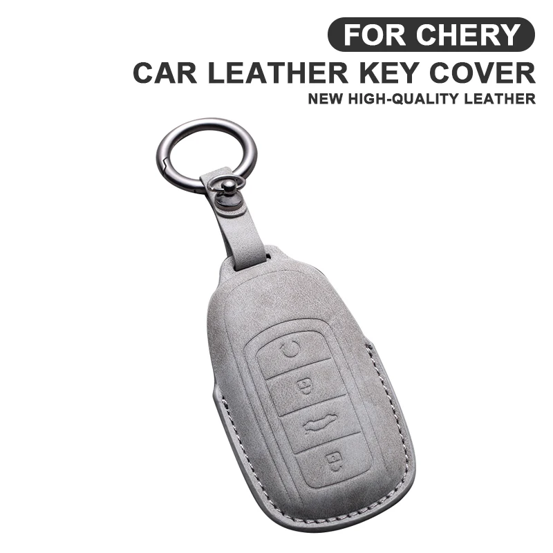 

Car Key Case Cover For Chery Tiggo 4 7 Arrizo 5X 3 Tiggo 8 Plus Fulwin T9 Leather Car Key Protection Shell Keychain Accessories