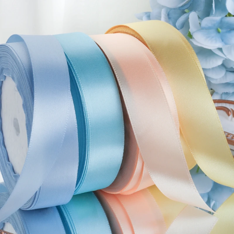 22meters/roll 2cm Silk Ribbon for Crafts Hair Accessories Bow Handmade Gift Wrap party Christmas Wedding Decorative articles