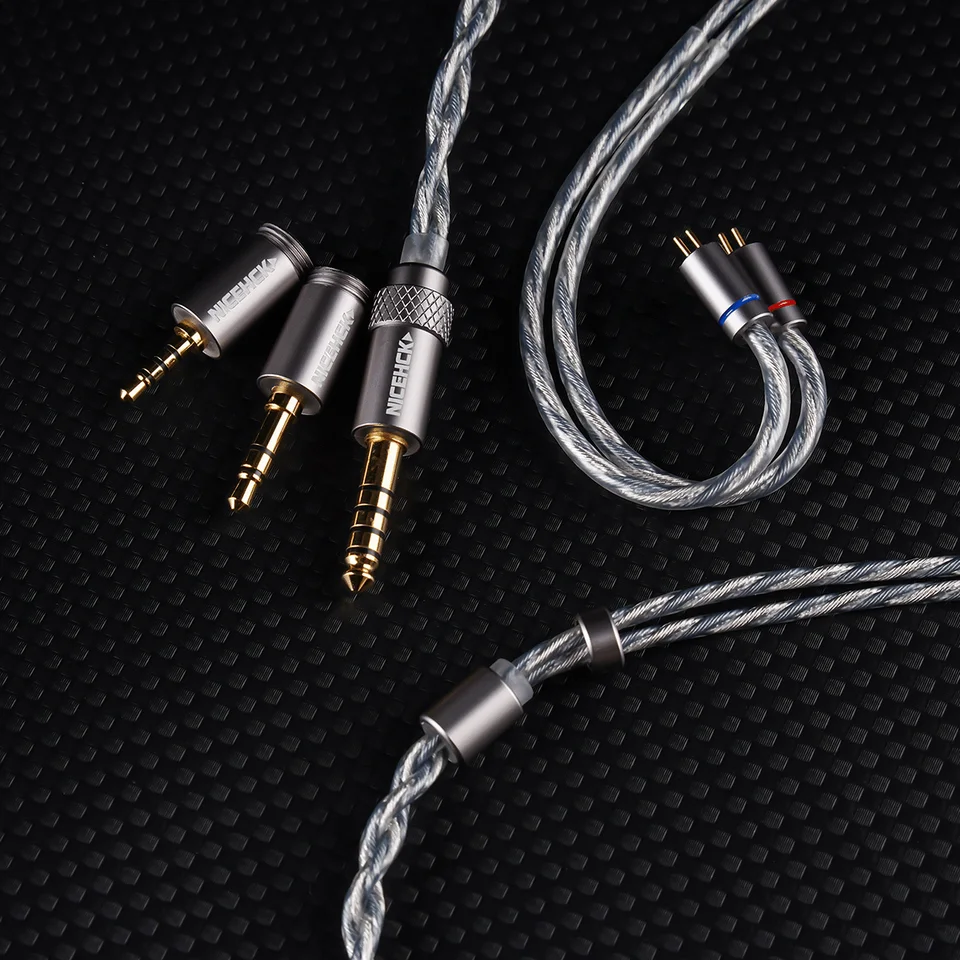 NICEHCK BlueLuna Silver Plated OFC Flat 2Pin HiFi Earphone Upgrade