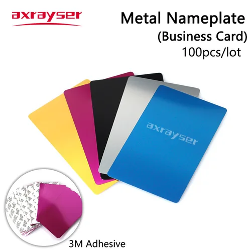 100 Uds placa de identificación de Metal tarjetas de visita Material de aleación de aluminio Multicolor 5 colores para máquina de marcado láser marcador láser CO_2
