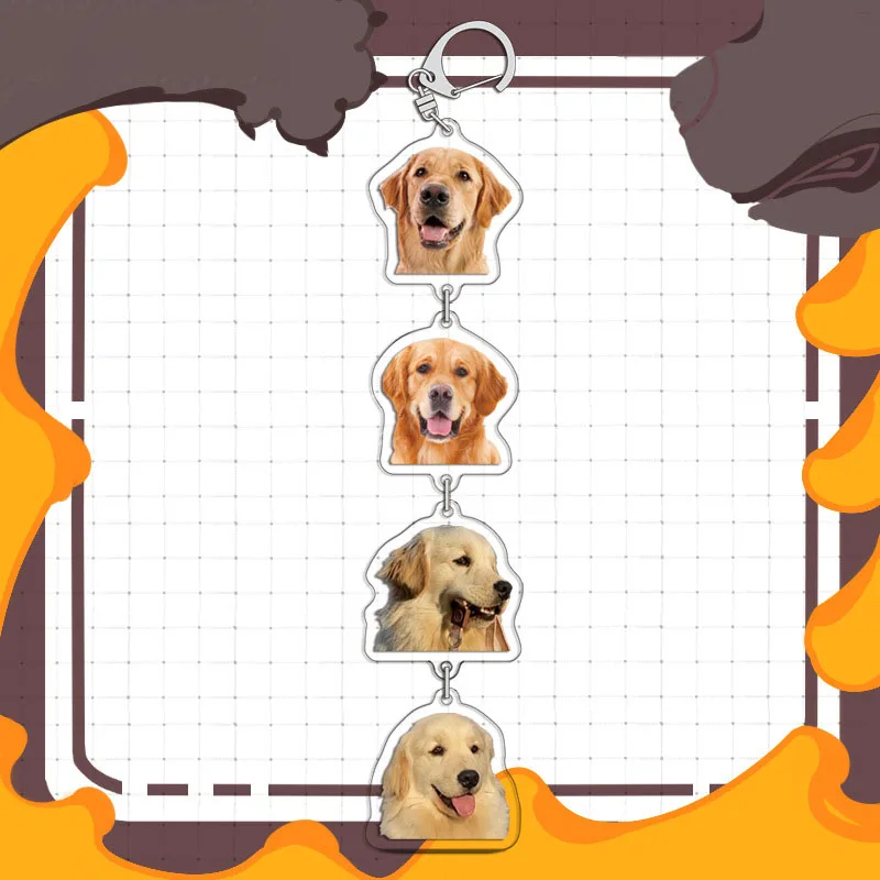 Cute Pet Dog Acrylic Keyring Pug Bichon Frize Satsuma Serena Husky Cartoon Keychain Cosplay Backpack Pendant Accessories Gift