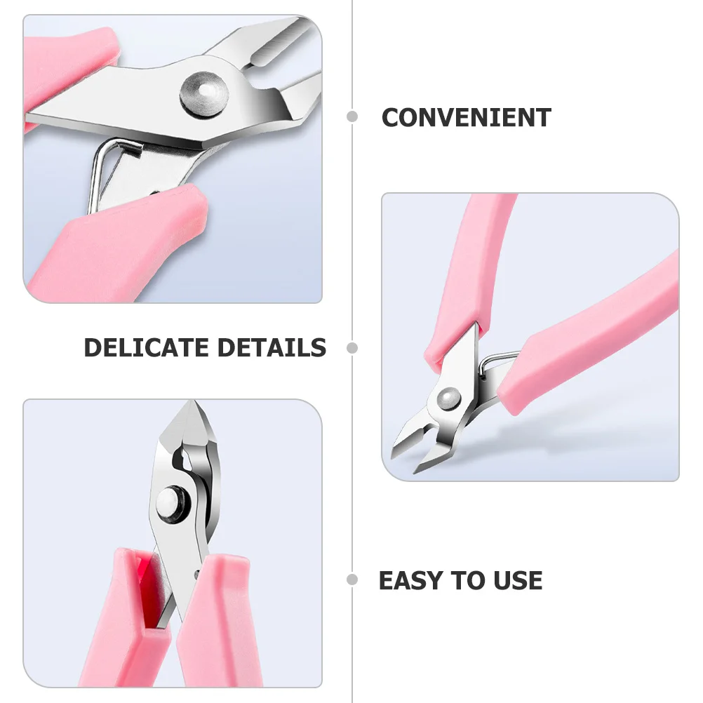 Szczypce do usuwania ozdób ze stali nierdzewnej z antypoślizgowym uchwytem, przenośne narzędzie do manicure do zdobienia paznokci, trymer do usuwania łańcuszków.